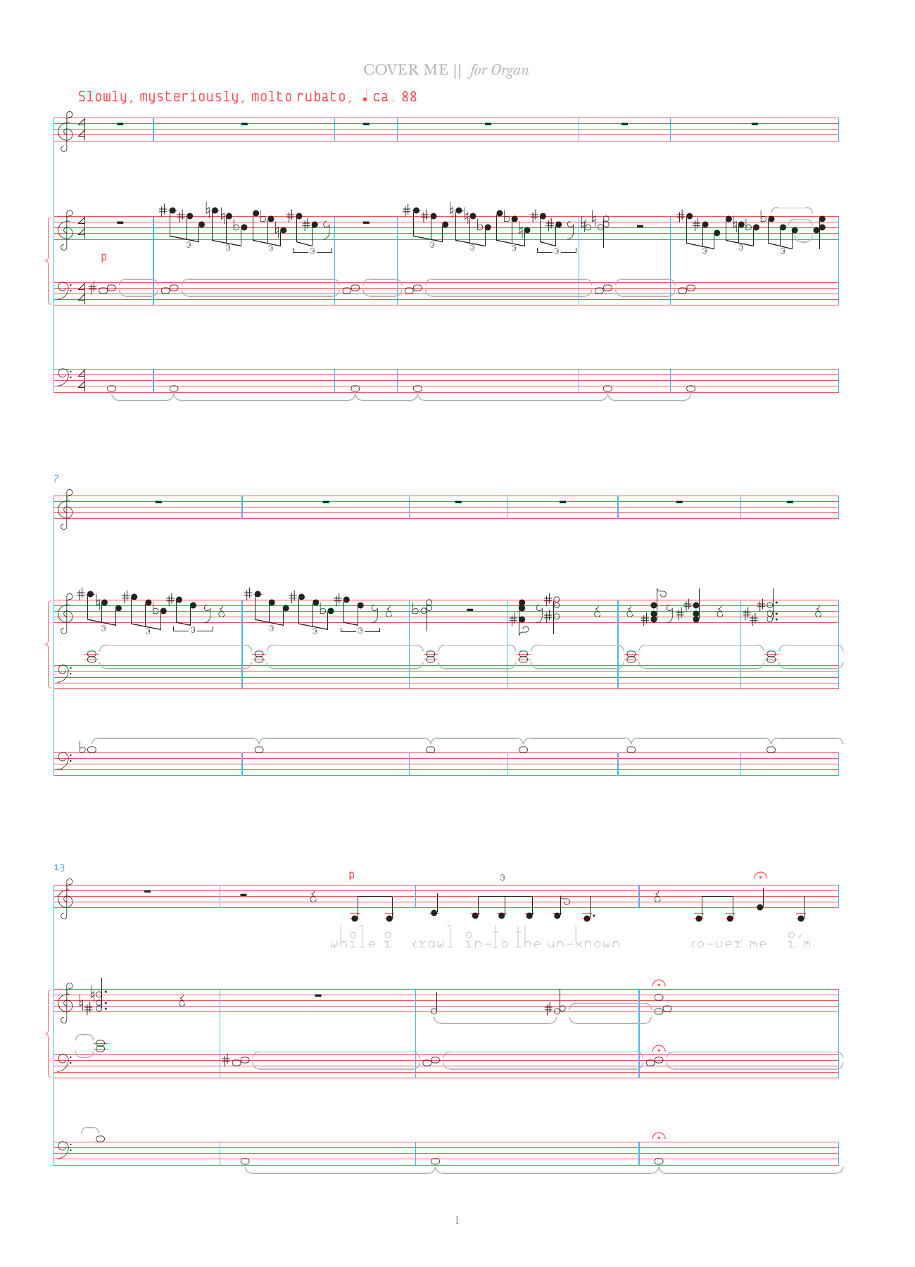 Bjork Cover Me Sheet Music Notes & Chords for Organ & Vocal - Download or Print PDF