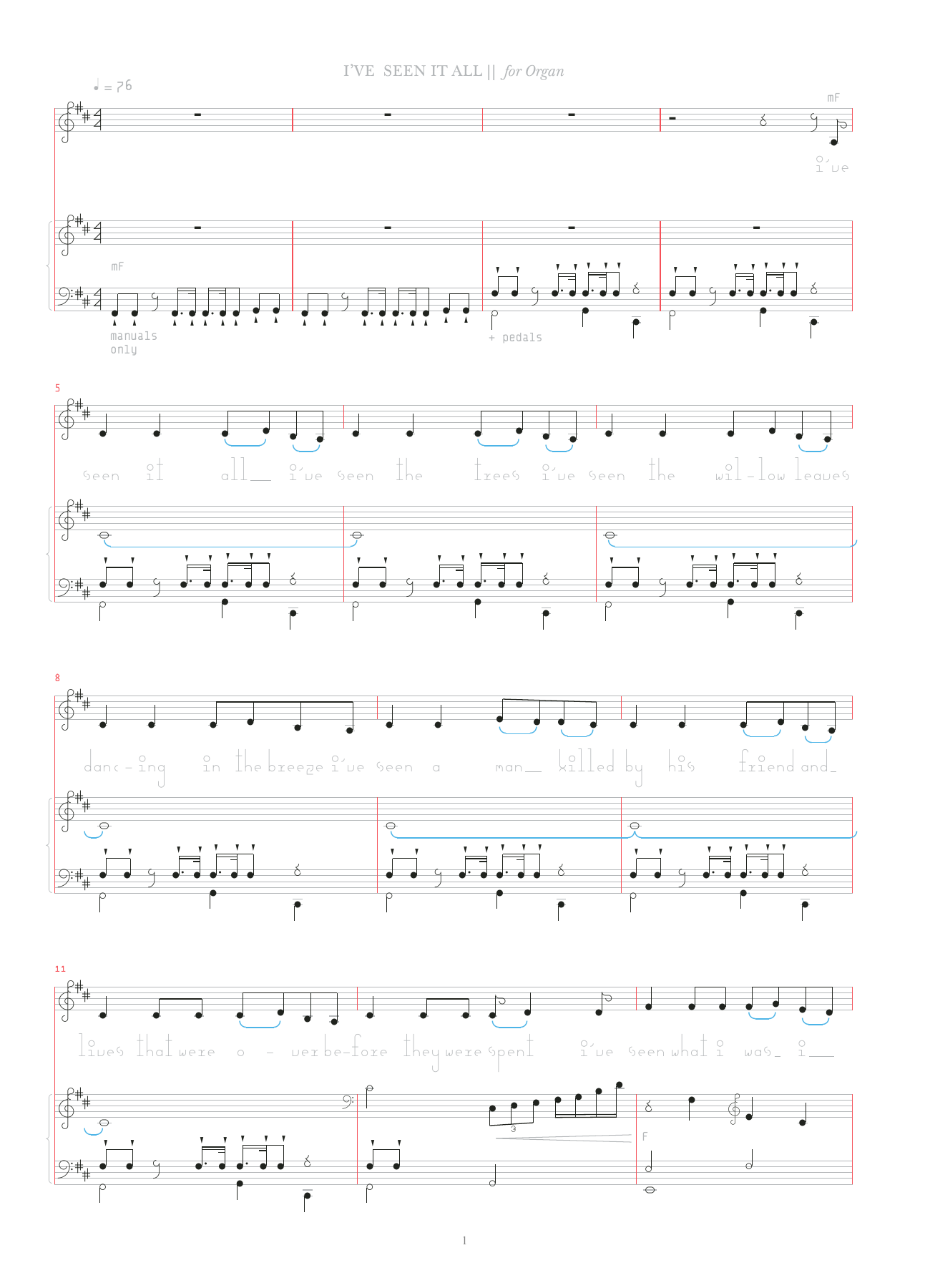 Bjork I've Seen It All Sheet Music Notes & Chords for Organ & Vocal - Download or Print PDF