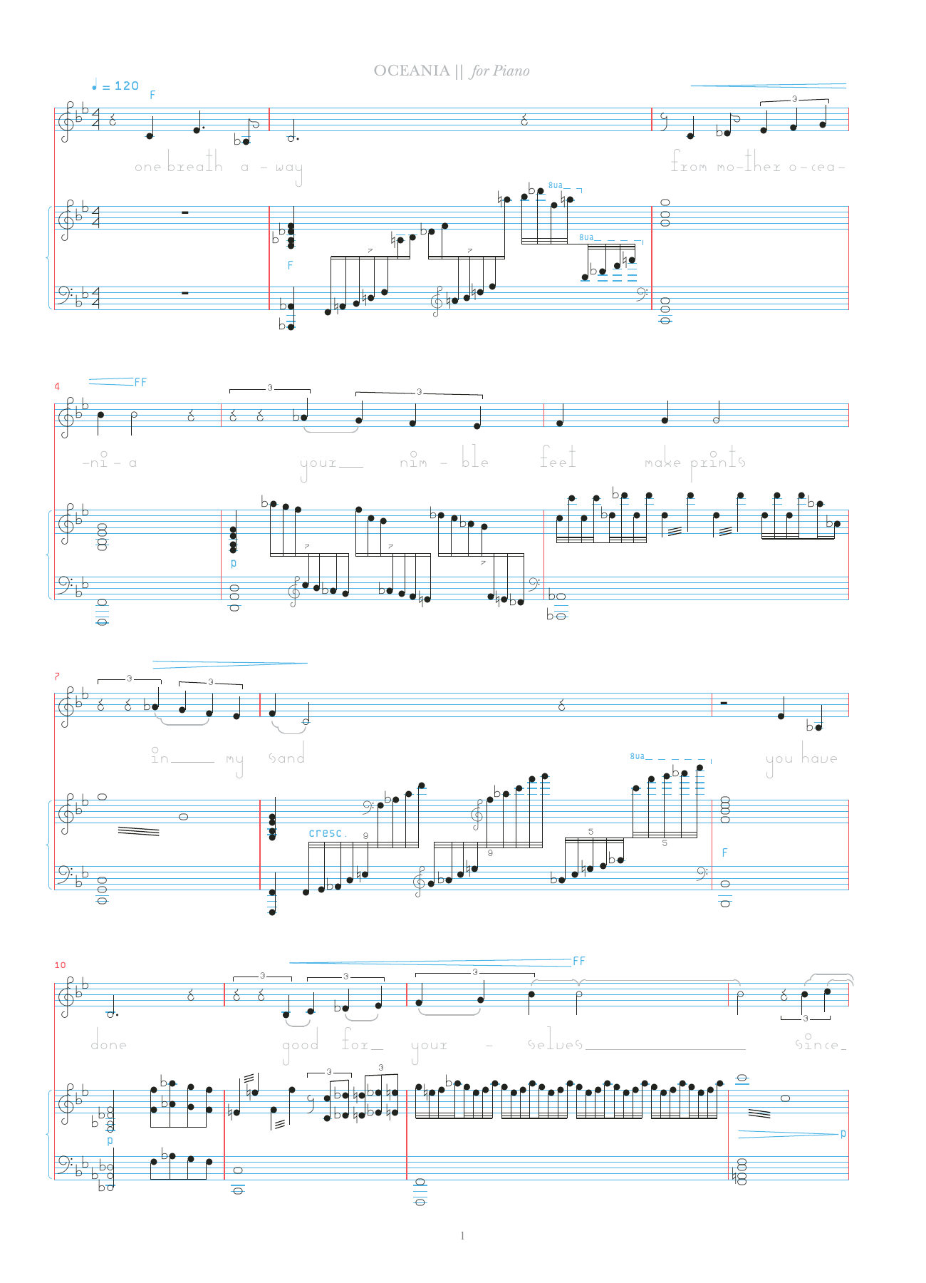 Bjork Oceania Sheet Music Notes & Chords for Piano & Vocal - Download or Print PDF