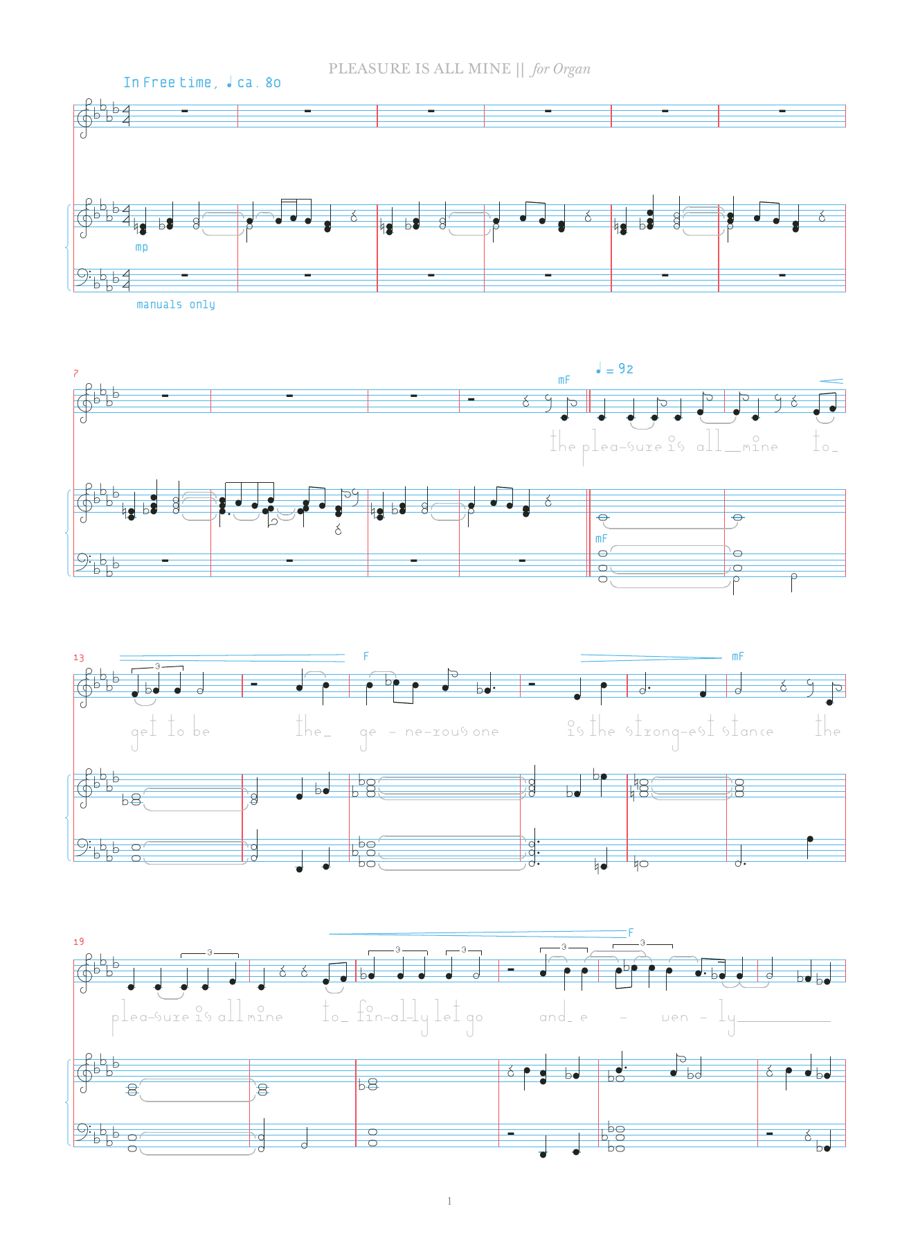 Bjork Pleasure Is All Mine Sheet Music Notes & Chords for Organ & Vocal - Download or Print PDF