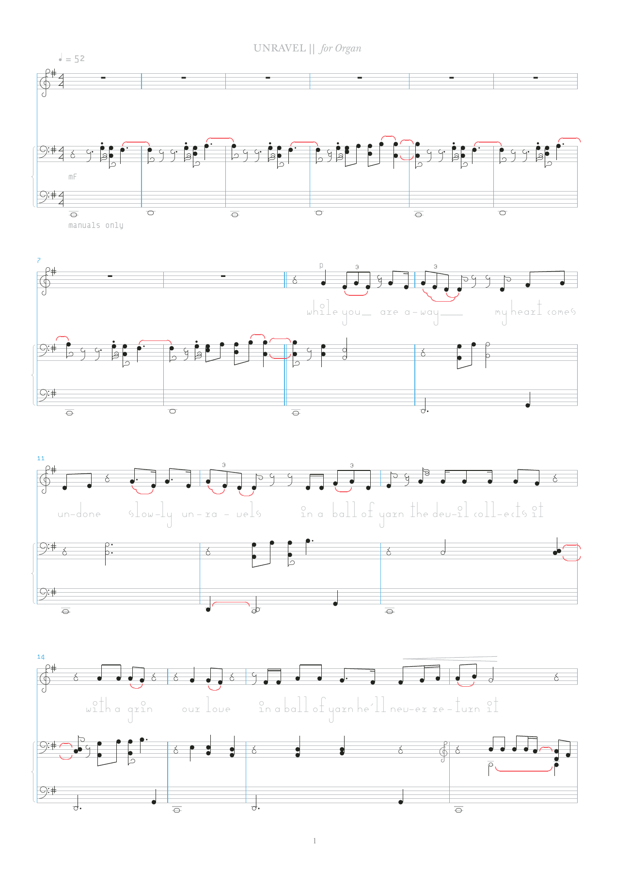 Bjork Unravel Sheet Music Notes & Chords for Organ & Vocal - Download or Print PDF