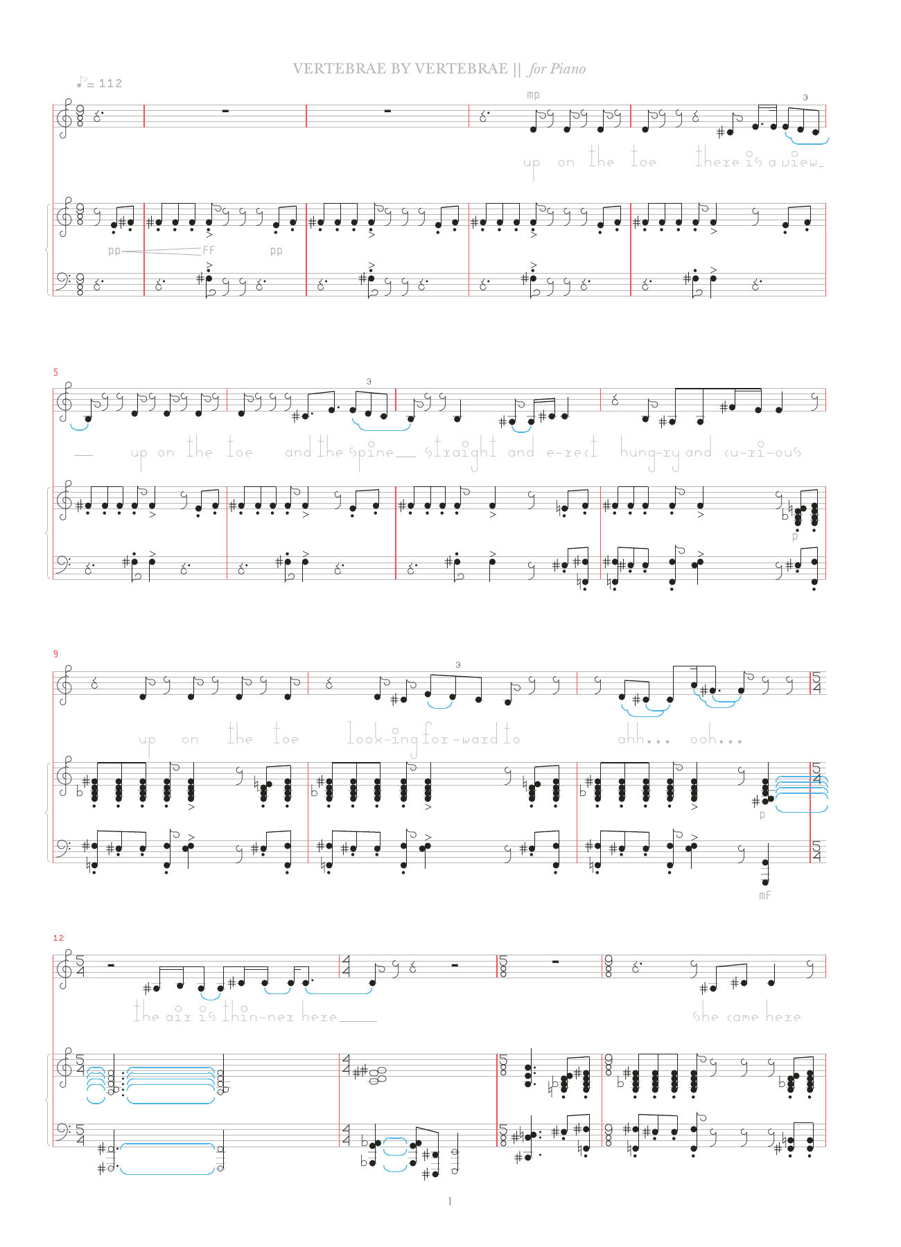 Bjork Vertebrae By Vertebrae Sheet Music Notes & Chords for Piano & Vocal - Download or Print PDF