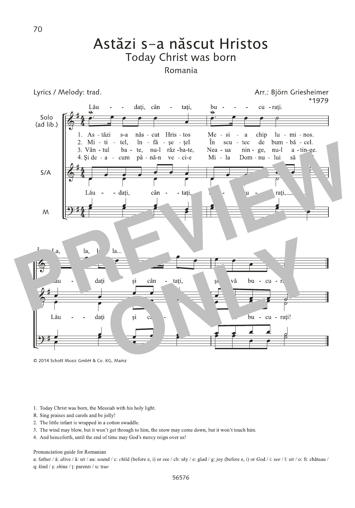 Björn Griesheimer Astazi s-a nascut Hristos Sheet Music Notes & Chords for Choral - Download or Print PDF
