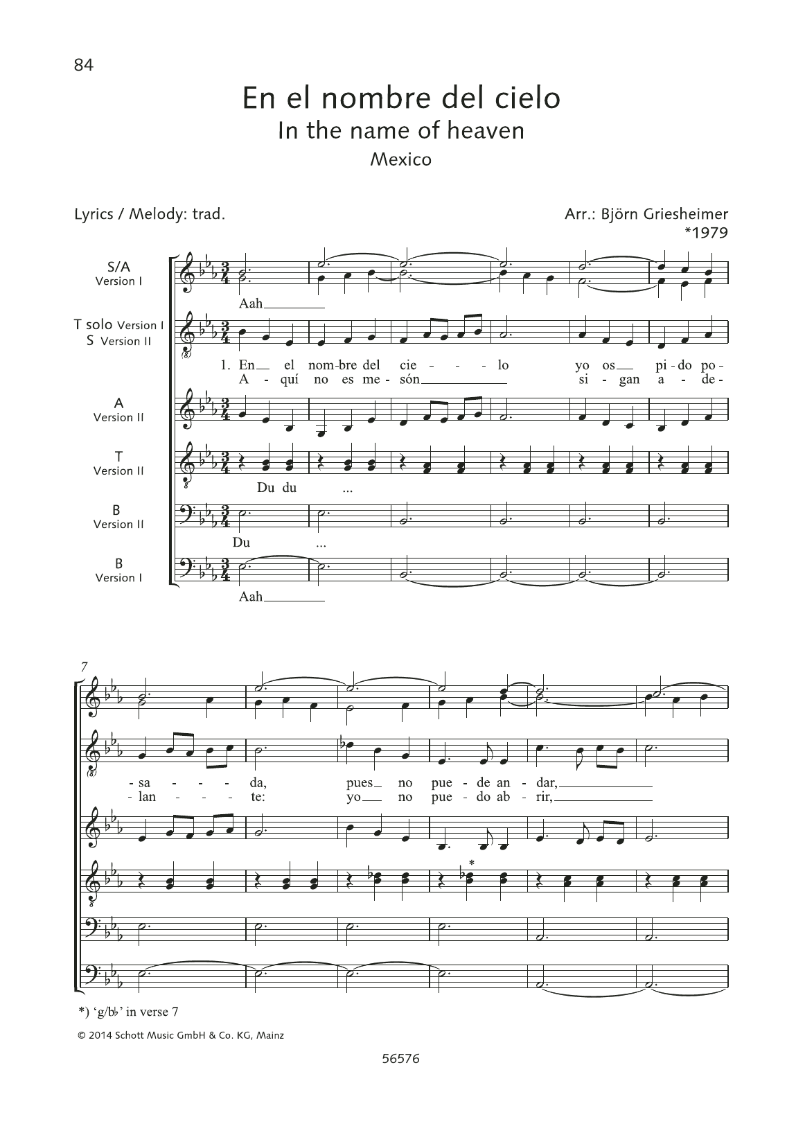 Björn Griesheimer En el nombre del cielo Sheet Music Notes & Chords for Choral - Download or Print PDF
