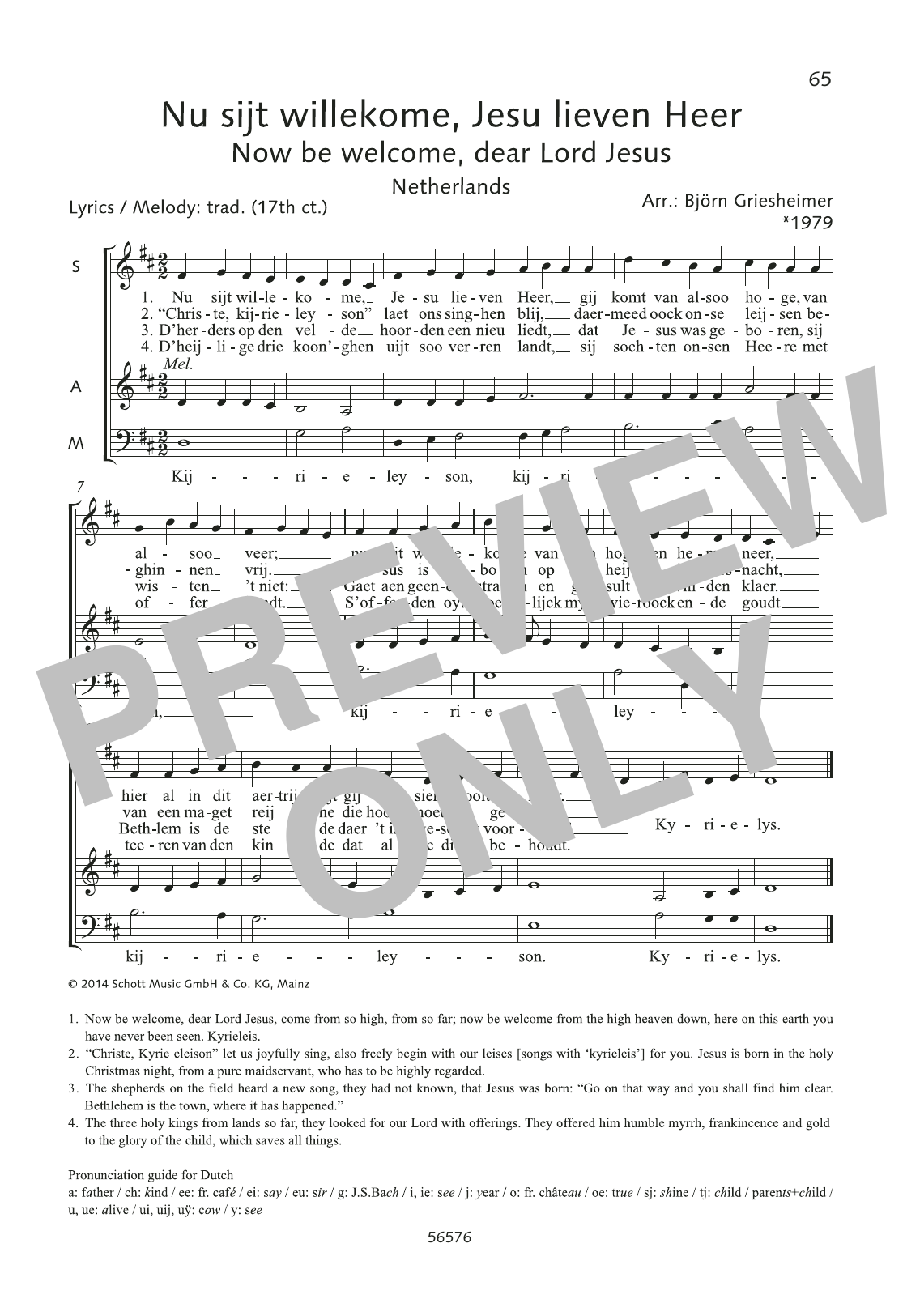 Björn Griesheimer Nu sijt willekome, Jesu lieven Heer Sheet Music Notes & Chords for Choral - Download or Print PDF