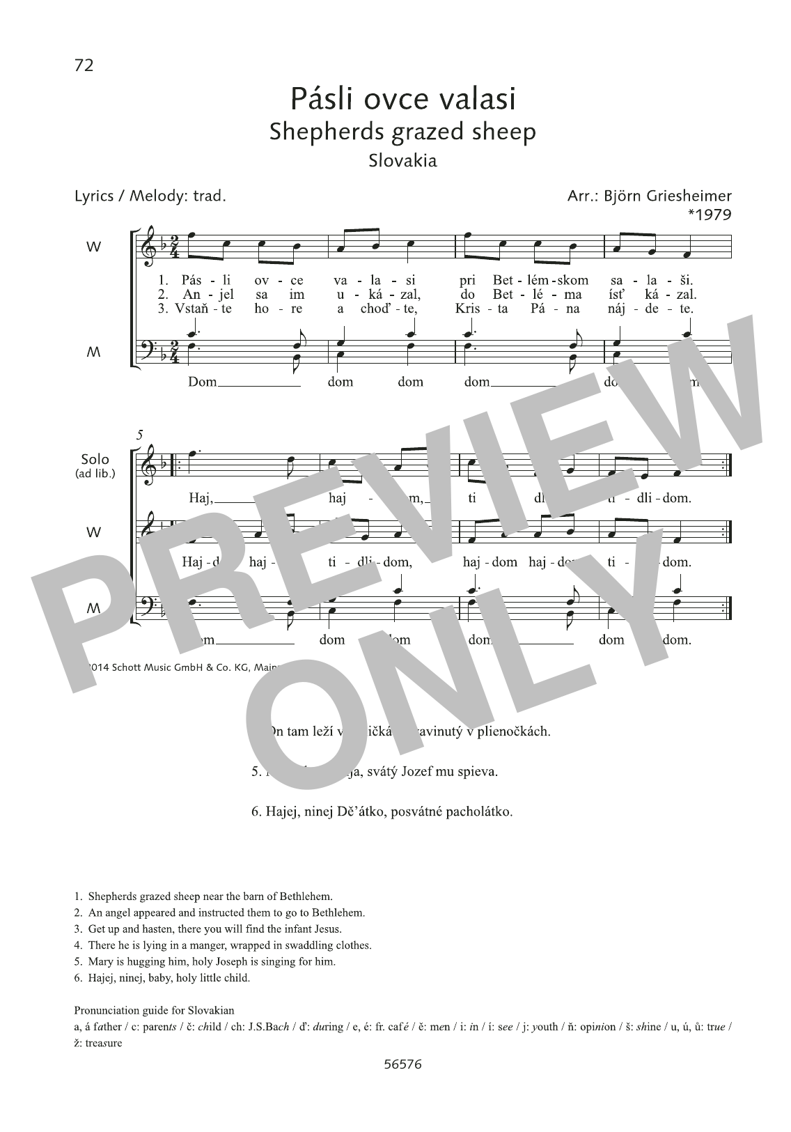 Björn Griesheimer Pasli ovce valasi Sheet Music Notes & Chords for Choral - Download or Print PDF