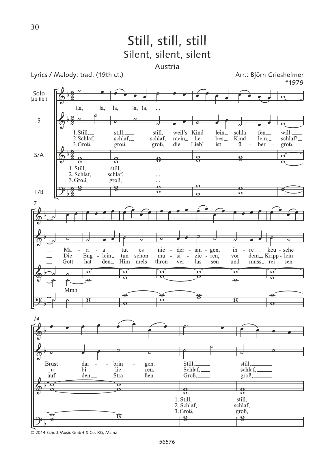 Björn Griesheimer Still, Still, Still Sheet Music Notes & Chords for Choral - Download or Print PDF