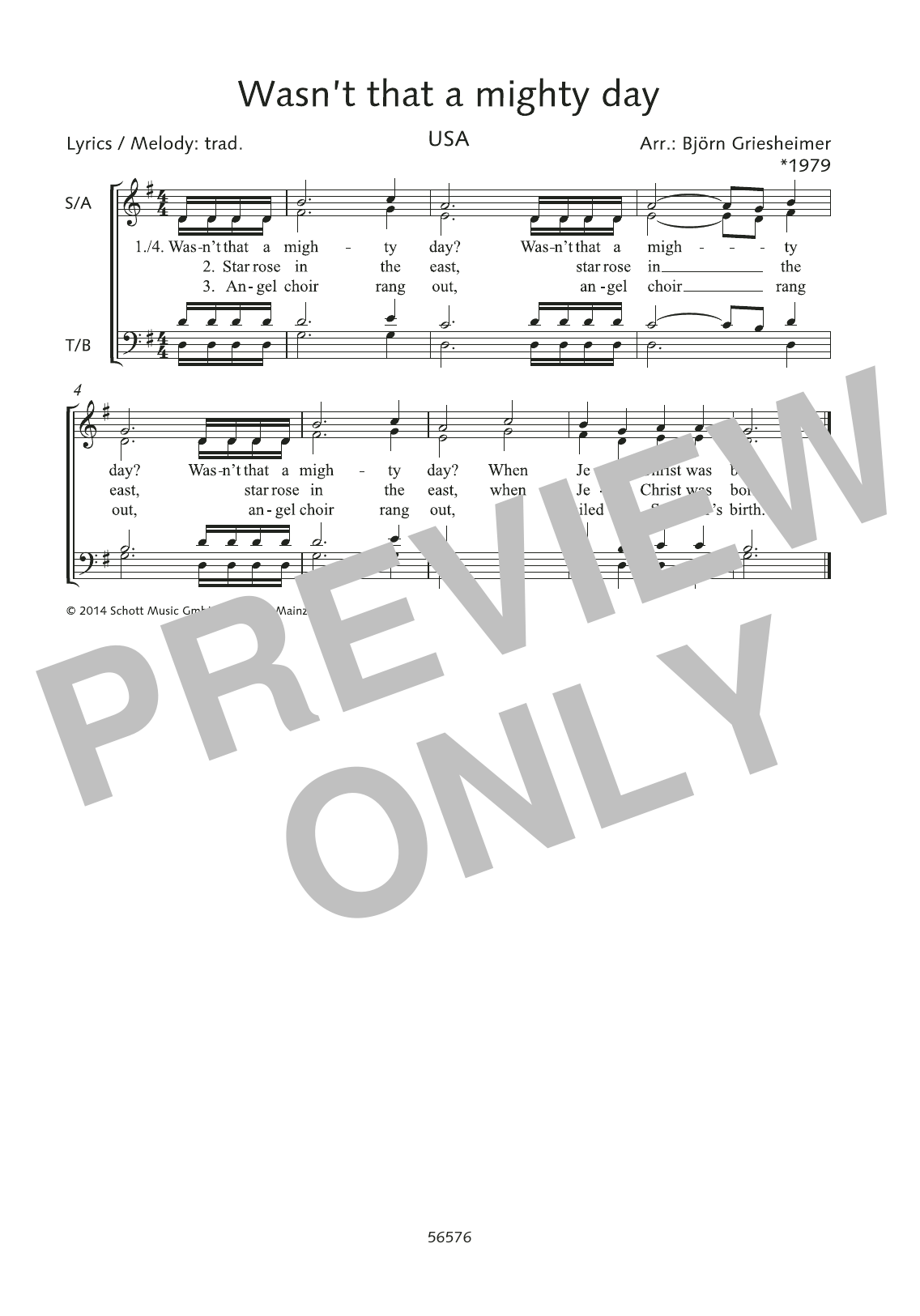 Björn Griesheimer Wasn't that a mighty day Sheet Music Notes & Chords for Choral - Download or Print PDF