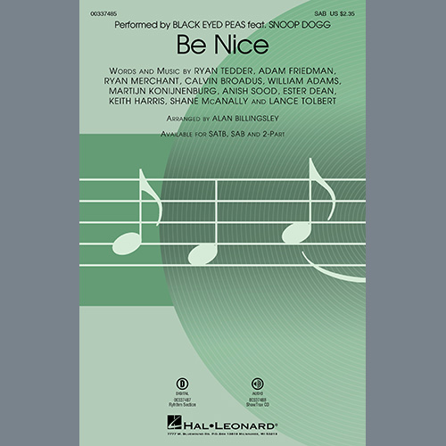 Black Eyed Peas, Be Nice (feat. Snoop Dogg) (arr. Alan Billingsley), 2-Part Choir