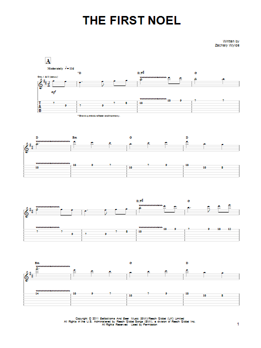 Black Label Society The First Noel Sheet Music Notes & Chords for Guitar Tab - Download or Print PDF