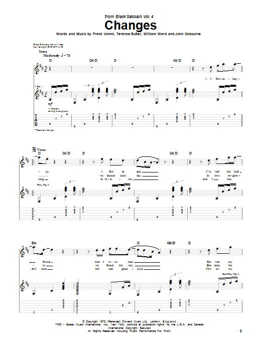 Kelly & Ozzy Osbourne Changes Sheet Music Notes & Chords for Beginner Piano - Download or Print PDF