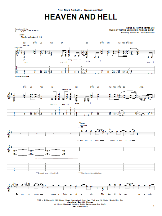 Black Sabbath Heaven And Hell Sheet Music Notes & Chords for Ukulele with strumming patterns - Download or Print PDF