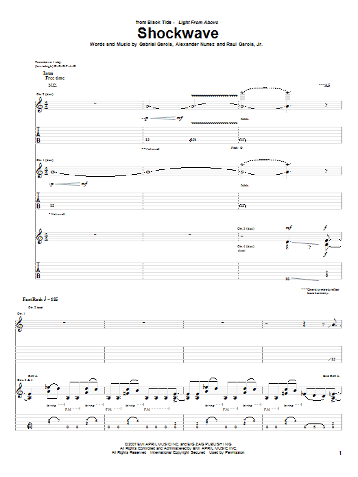 Black Tide Shockwave Sheet Music Notes & Chords for Guitar Tab - Download or Print PDF Black Tide Shockwave Sheet Music Notes & Chords for Guitar Tab - Download or Print PDF