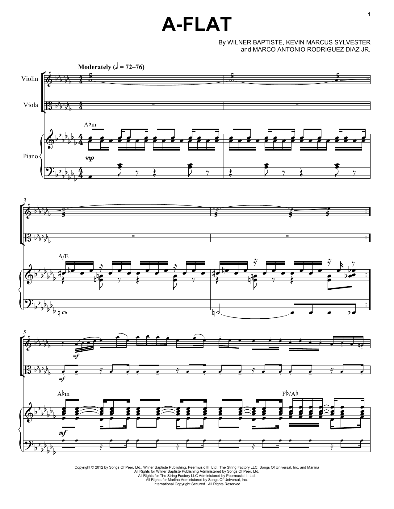Black Violin A-Flat Sheet Music Notes & Chords for Instrumental Duet and Piano - Download or Print PDF
