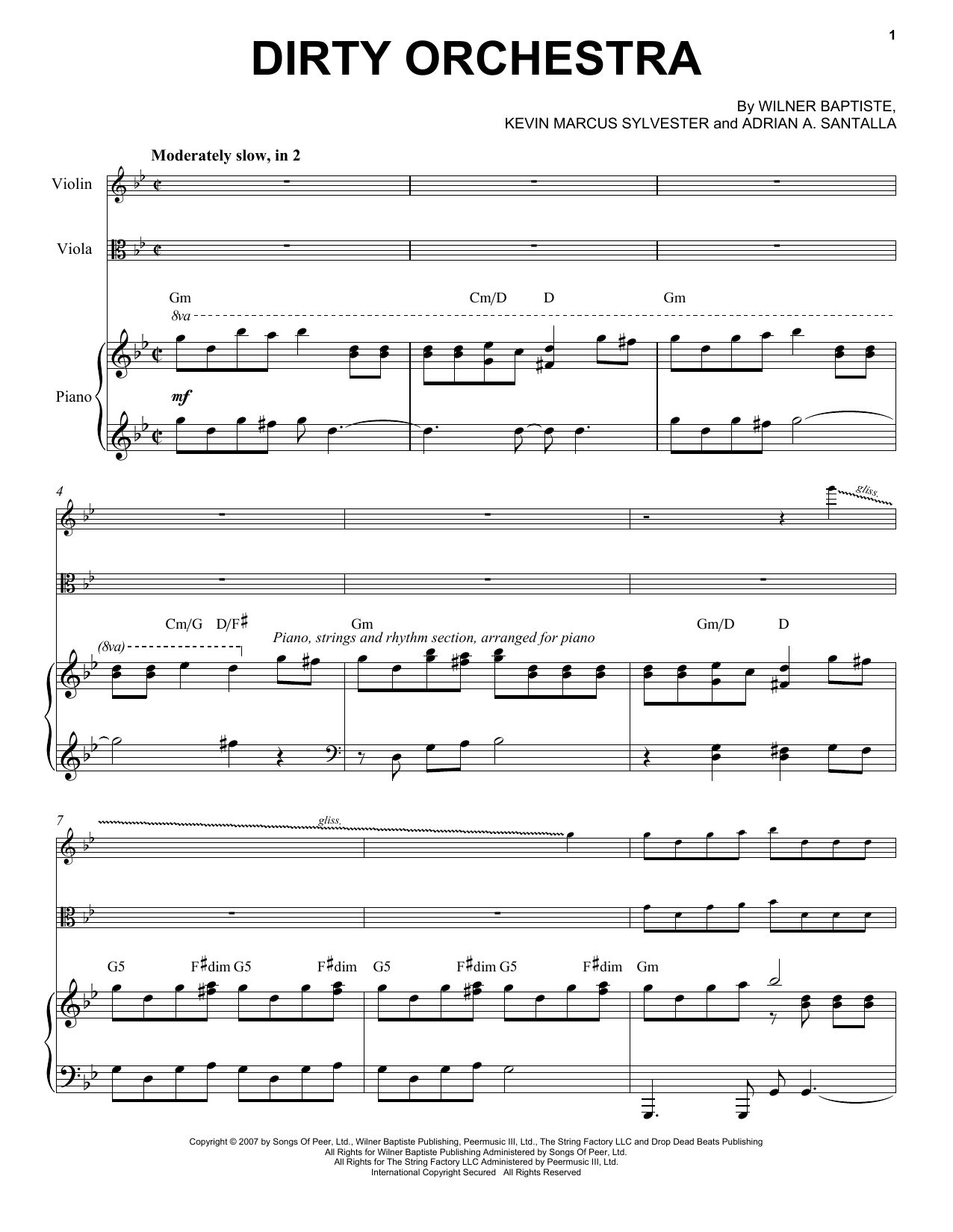 Black Violin Dirty Orchestra Sheet Music Notes & Chords for Instrumental Duet and Piano - Download or Print PDF