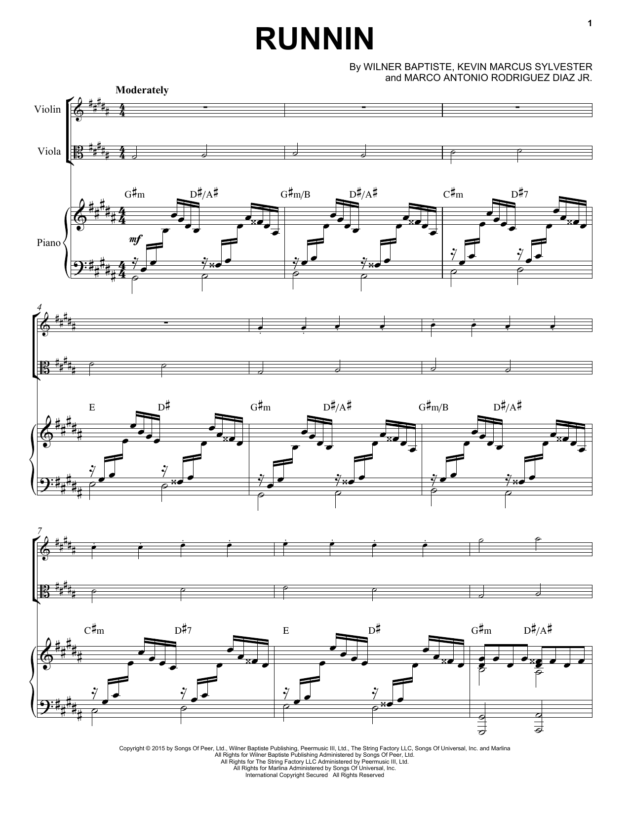 Black Violin Runnin Sheet Music Notes & Chords for Instrumental Duet and Piano - Download or Print PDF