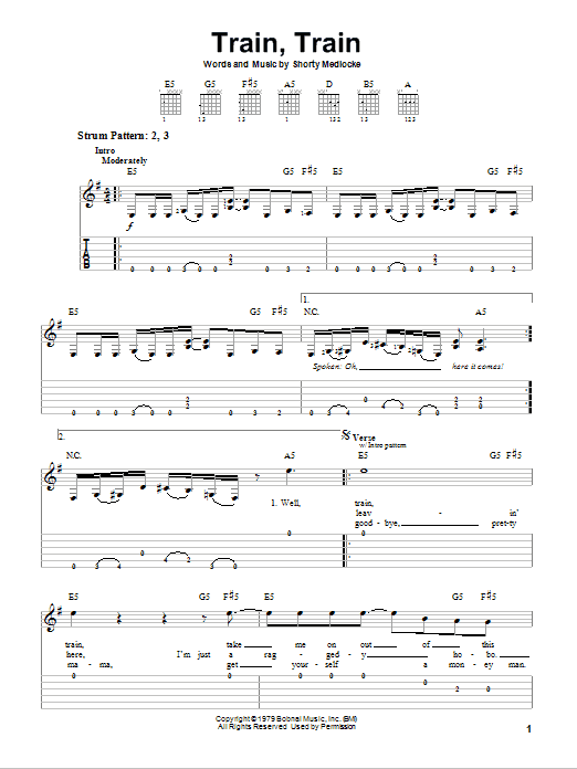 Blackfoot Train, Train Sheet Music Notes & Chords for Guitar Lead Sheet - Download or Print PDF
