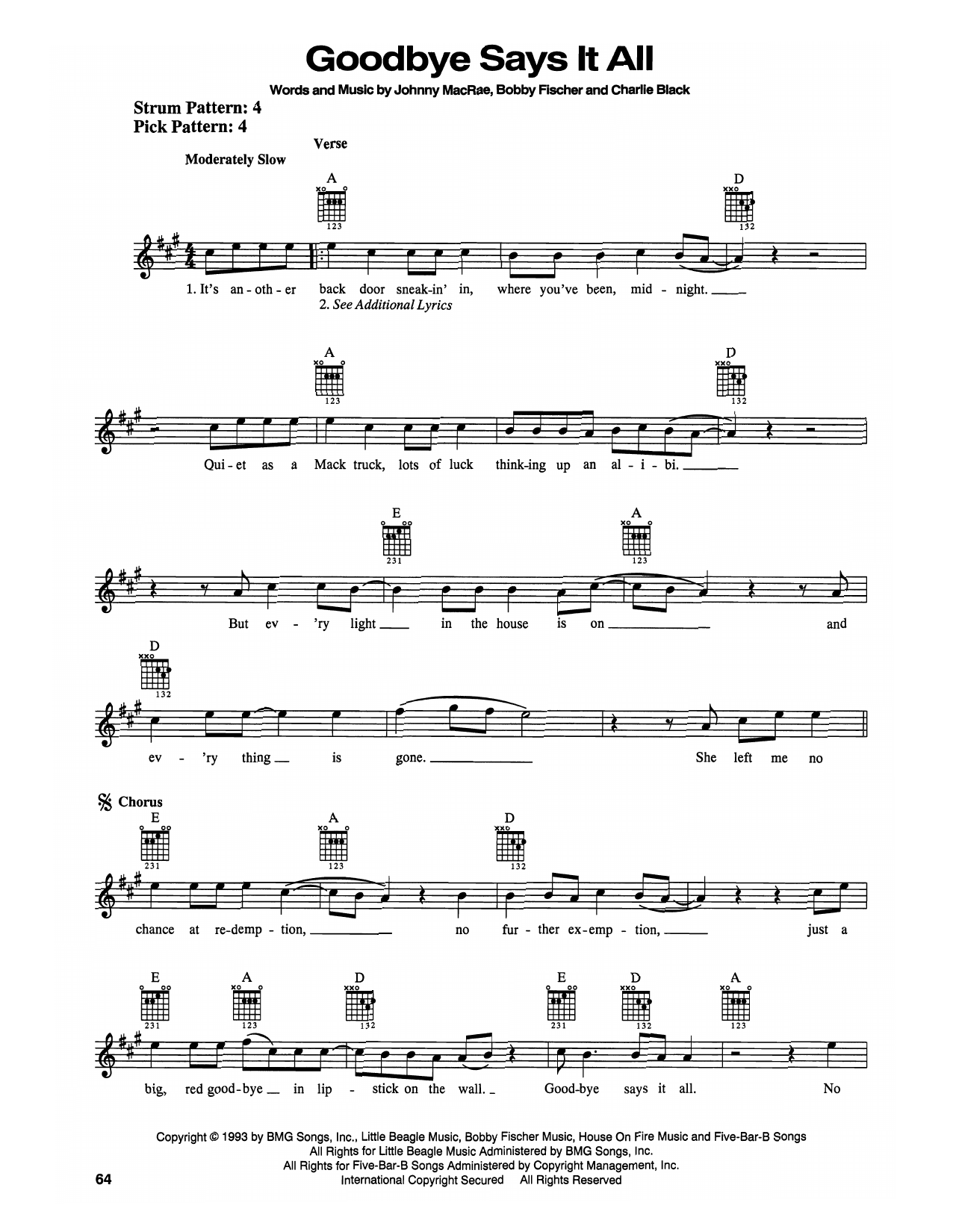 Blackhawk Goodbye Says It All Sheet Music Notes & Chords for Easy Guitar - Download or Print PDF