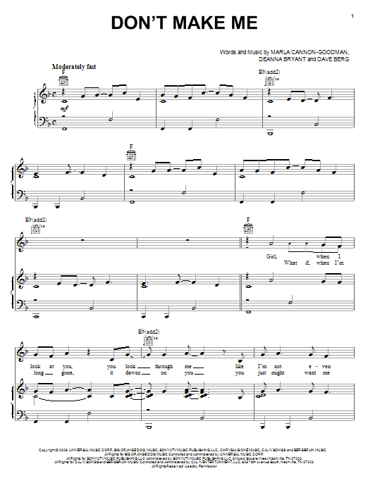 Preview Blake Shelton Don't Make Me Pop sheet music, notes and chords for Piano, Vocal & Guitar (Right-Hand Melody), SKU: 58512 Don't Make Me sheet music