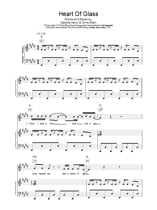 Blondie Heart Of Glass Sheet Music Notes & Chords for Easy Ukulele Tab - Download or Print PDF