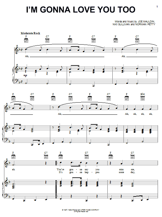 Blondie I'm Gonna Love You Too Sheet Music Notes & Chords for Piano, Vocal & Guitar (Right-Hand Melody) - Download or Print PDF