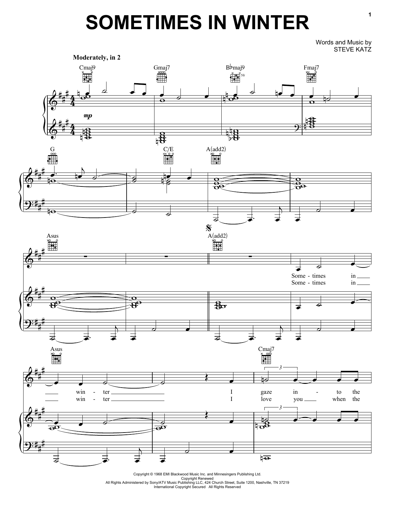 Blood, Sweat & Tears Sometimes In Winter Sheet Music Notes & Chords for Piano, Vocal & Guitar (Right-Hand Melody) - Download or Print PDF Blood, Sweat & Tears Sometimes In Winter Sheet Music Notes & Chords for Piano, Vocal & Guitar (Right-Hand Melody) - Download or Print PDF