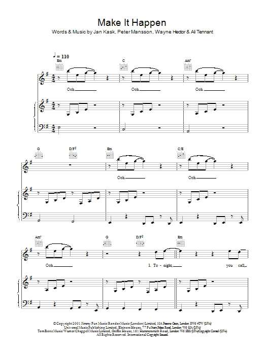 Blue Make It Happen Sheet Music Notes & Chords for Piano, Vocal & Guitar - Download or Print PDF