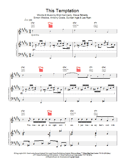 Blue This Temptation Sheet Music Notes & Chords for Piano, Vocal & Guitar - Download or Print PDF