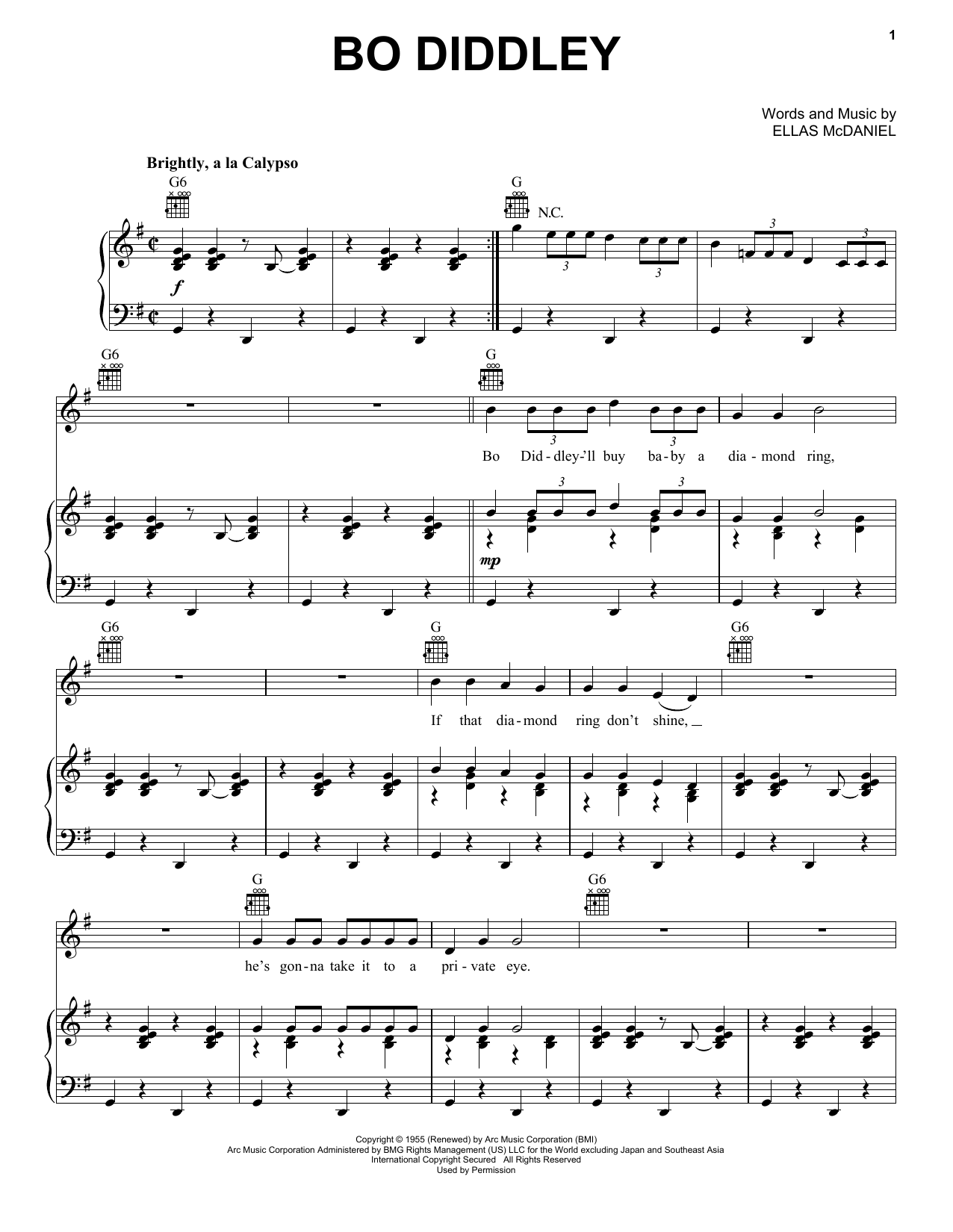 Bo Diddley Bo Diddley Sheet Music Notes & Chords for Easy Piano - Download or Print PDF