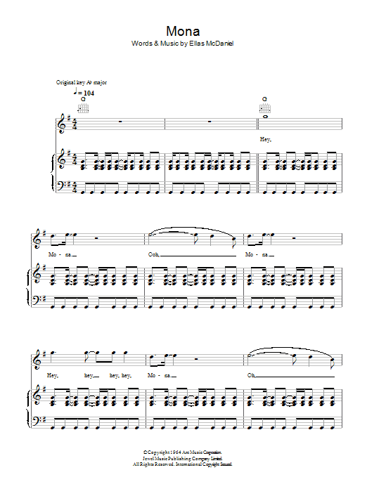 Bo Diddley Mona Sheet Music Notes & Chords for Piano, Vocal & Guitar - Download or Print PDF Bo Diddley Mona Sheet Music Notes & Chords for Piano, Vocal & Guitar - Download or Print PDF