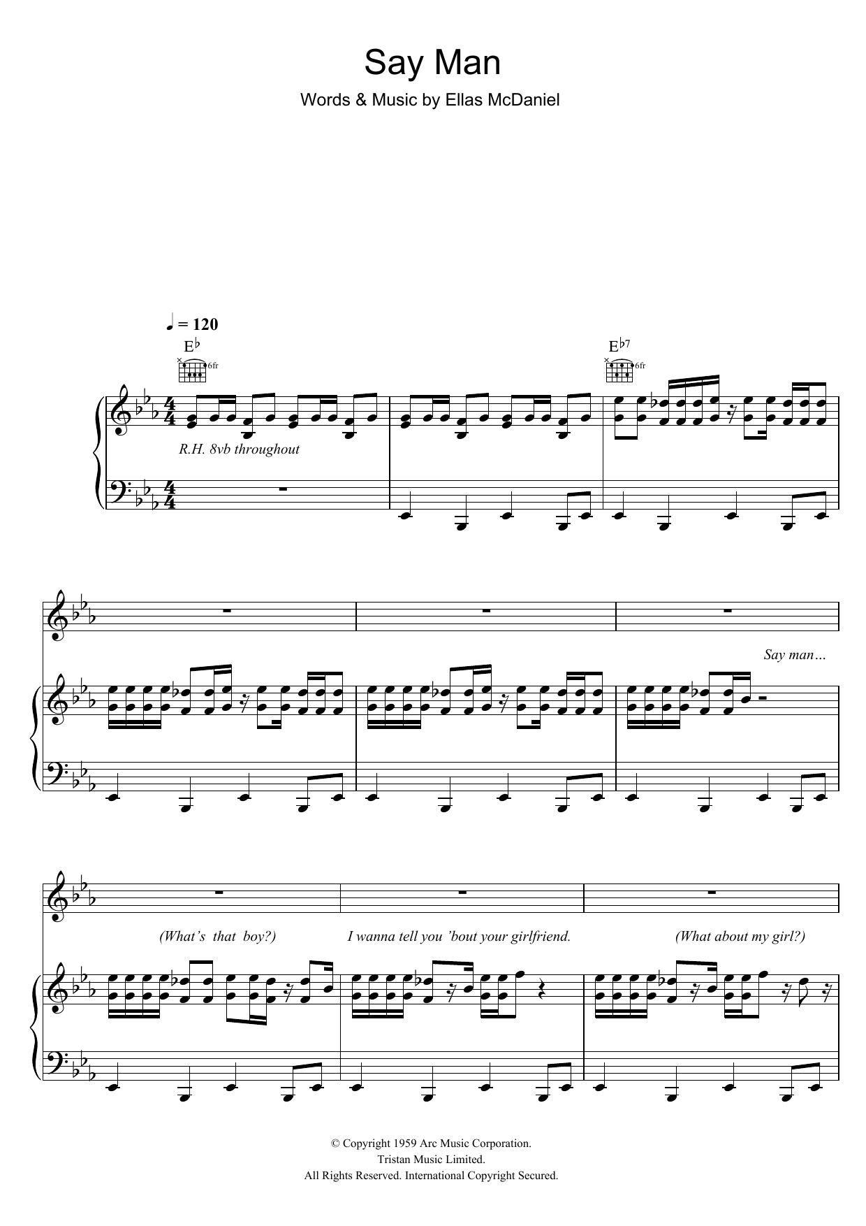 Bo Diddley Say Man Sheet Music Notes & Chords for Piano, Vocal & Guitar - Download or Print PDF
