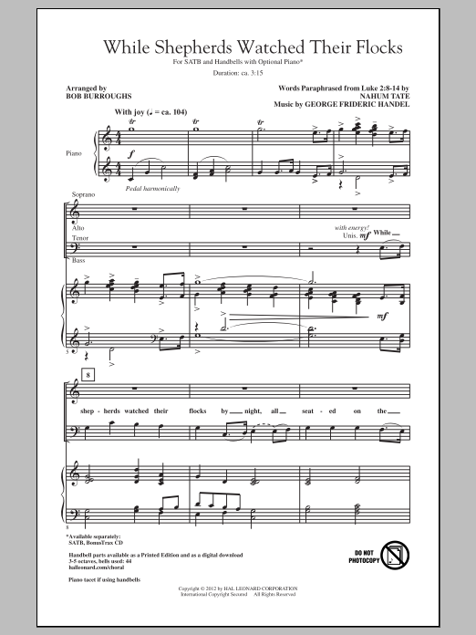 Bob Burroughs While Shepherds Watched Their Flocks Sheet Music Notes & Chords for SATB - Download or Print PDF