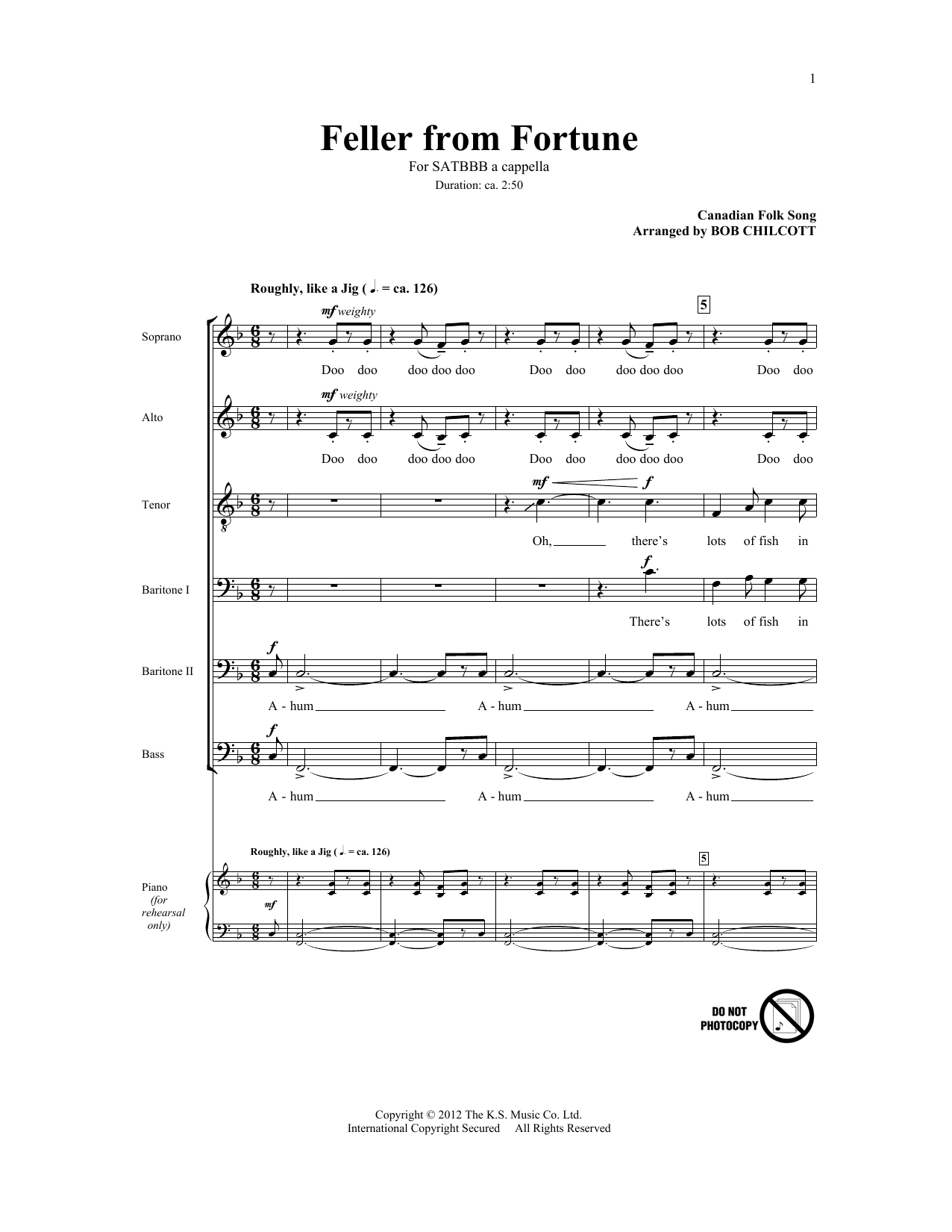 Bob Chilcott Feller From Fortune Sheet Music Notes & Chords for SATB - Download or Print PDF