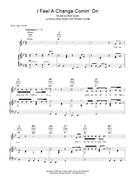 Bob Dylan I Feel A Change Comin' On Sheet Music Notes & Chords for Ukulele with strumming patterns - Download or Print PDF