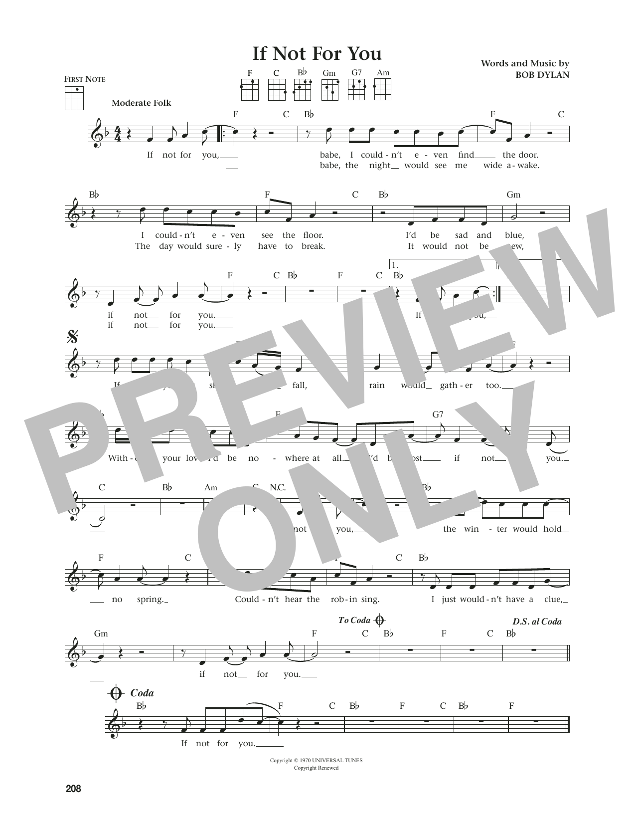 Bob Dylan If Not For You (from The Daily Ukulele) (arr. Jim Beloff) Sheet Music Notes & Chords for Ukulele - Download or Print PDF