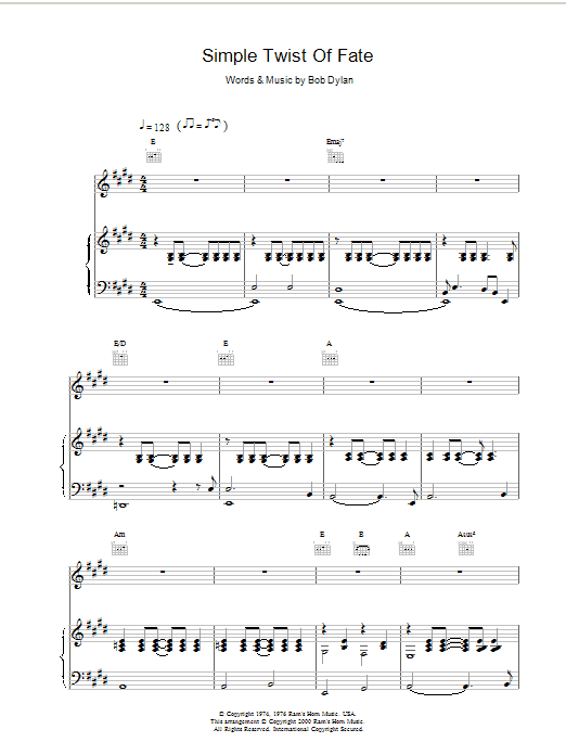 Bob Dylan Simple Twist Of Fate Sheet Music Notes & Chords for Banjo Lyrics & Chords - Download or Print PDF