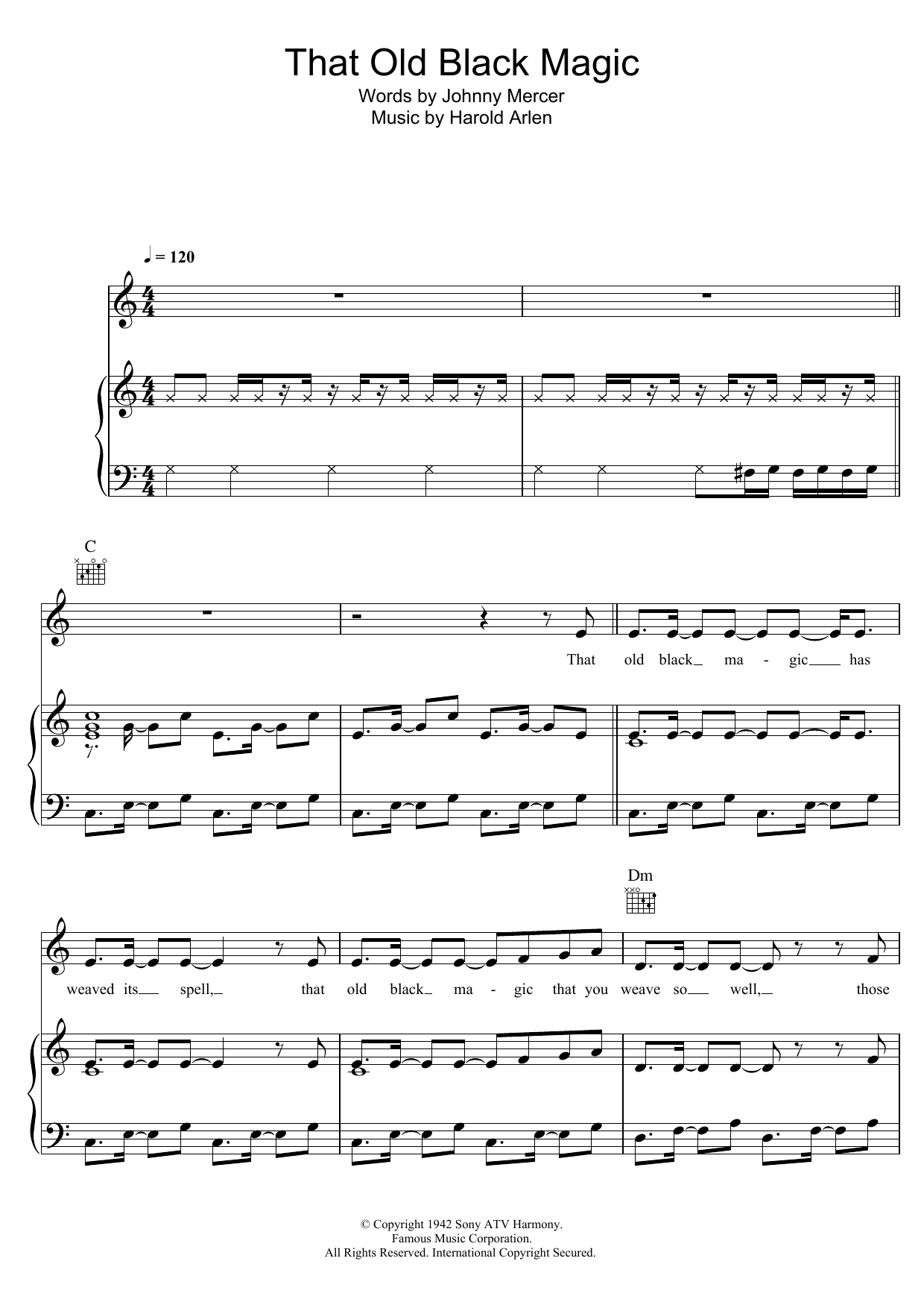 Bob Dylan That Old Black Magic Sheet Music Notes & Chords for Piano, Vocal & Guitar (Right-Hand Melody) - Download or Print PDF