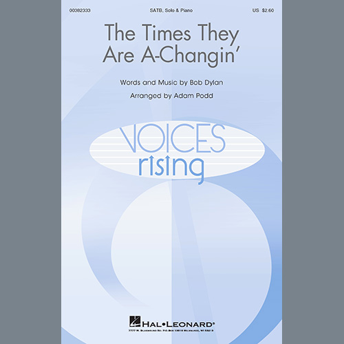 Bob Dylan, The Times They Are A-Changin' (arr. Adam Podd), SATB Choir