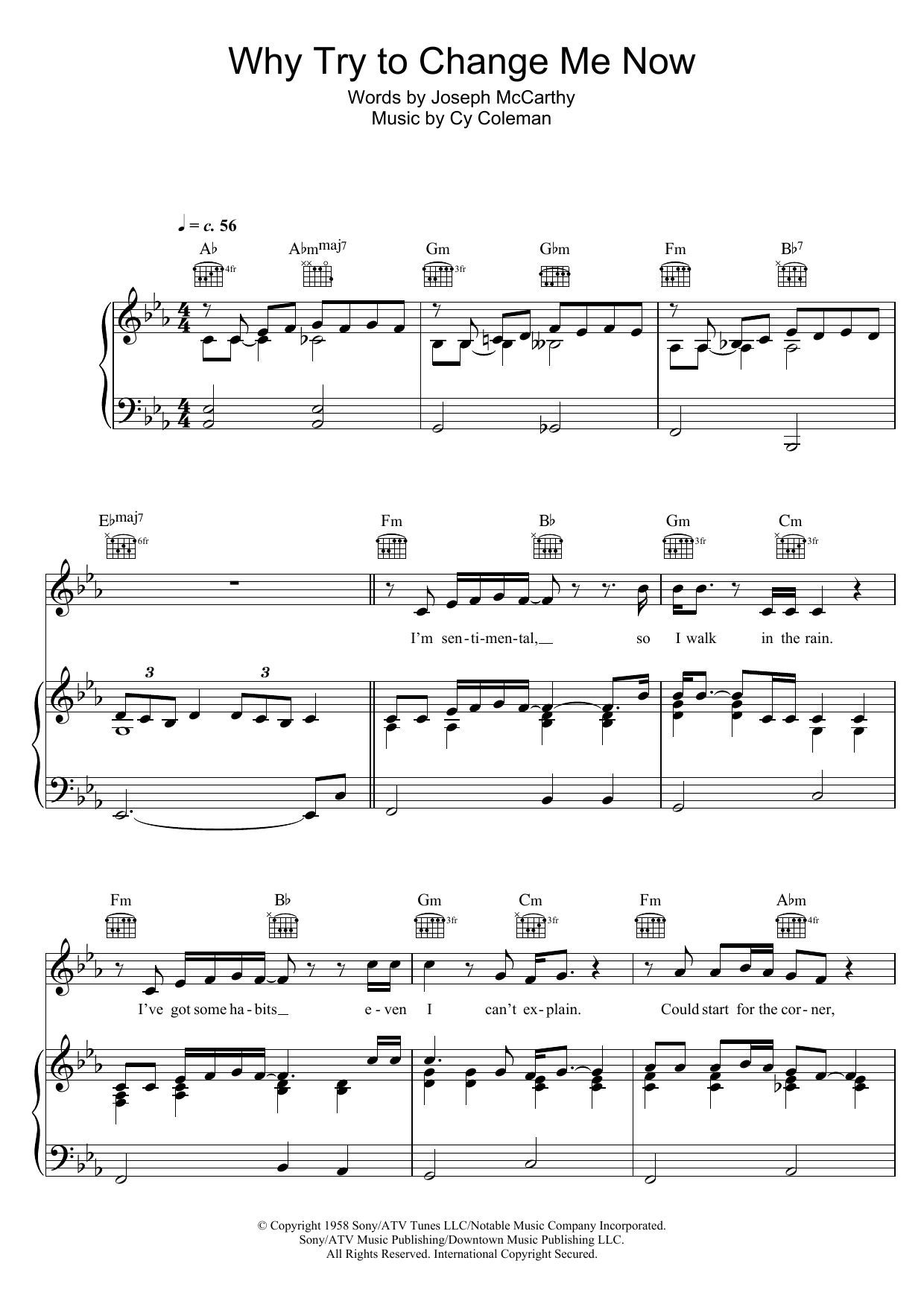 Bob Dylan Why Try To Change Me Now Sheet Music Notes & Chords for Piano, Vocal & Guitar (Right-Hand Melody) - Download or Print PDF