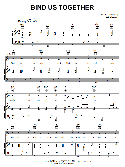 Bob Gillman Bind Us Together Sheet Music Notes & Chords for Easy Piano - Download or Print PDF