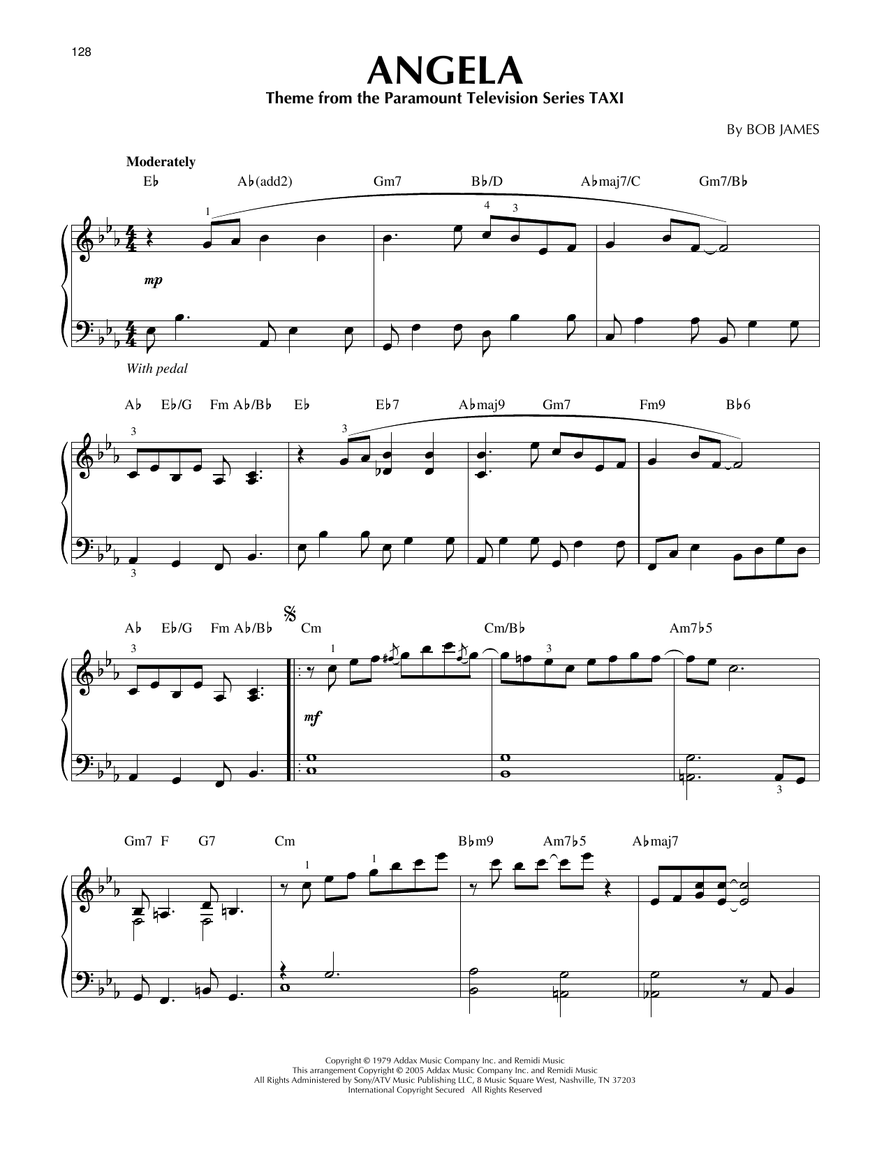 Bob James Angela (Theme From Taxi) (arr. Larry Moore) Sheet Music Notes & Chords for Piano Solo - Download or Print PDF