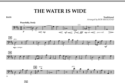 Bob Krogstad The Water Is Wide - Bass Sheet Music Notes & Chords for Orchestra - Download or Print PDF