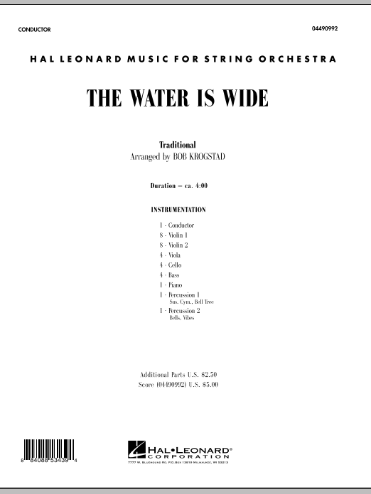 Bob Krogstad The Water Is Wide - Full Score Sheet Music Notes & Chords for Orchestra - Download or Print PDF