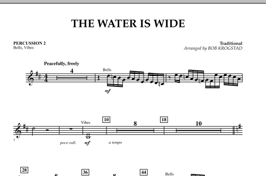 Bob Krogstad The Water Is Wide - Percussion 2 Sheet Music Notes & Chords for Orchestra - Download or Print PDF