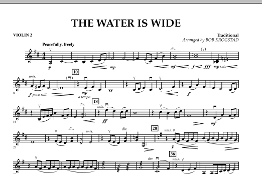 Bob Krogstad The Water Is Wide - Violin 2 Sheet Music Notes & Chords for Orchestra - Download or Print PDF