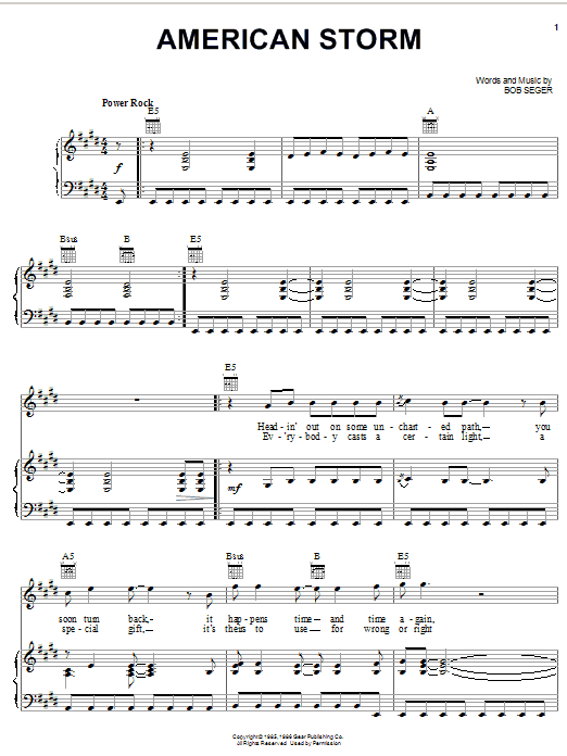Bob Seger American Storm Sheet Music Notes & Chords for Lyrics & Chords - Download or Print PDF Bob Seger American Storm Sheet Music Notes & Chords for Lyrics & Chords - Download or Print PDF