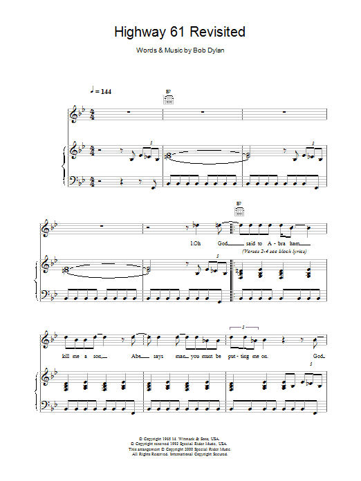 Highway 61 Revisited sheet music
