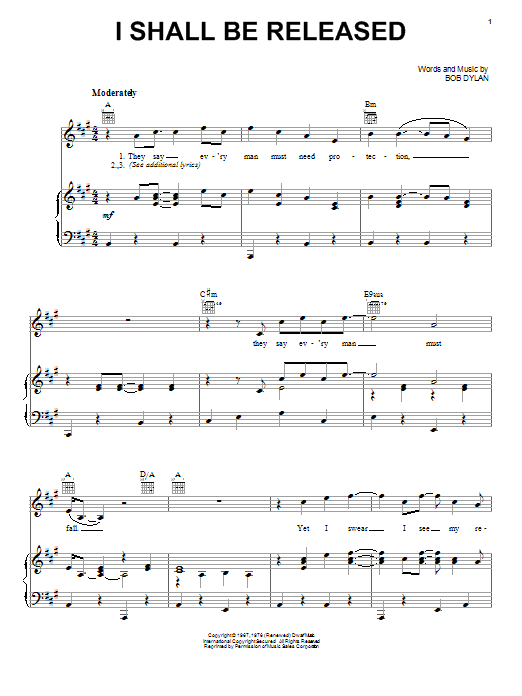 Bob Dylan I Shall Be Released From The Musical A Night With Janis Joplin Sheet Music Download Pdf Score 74353