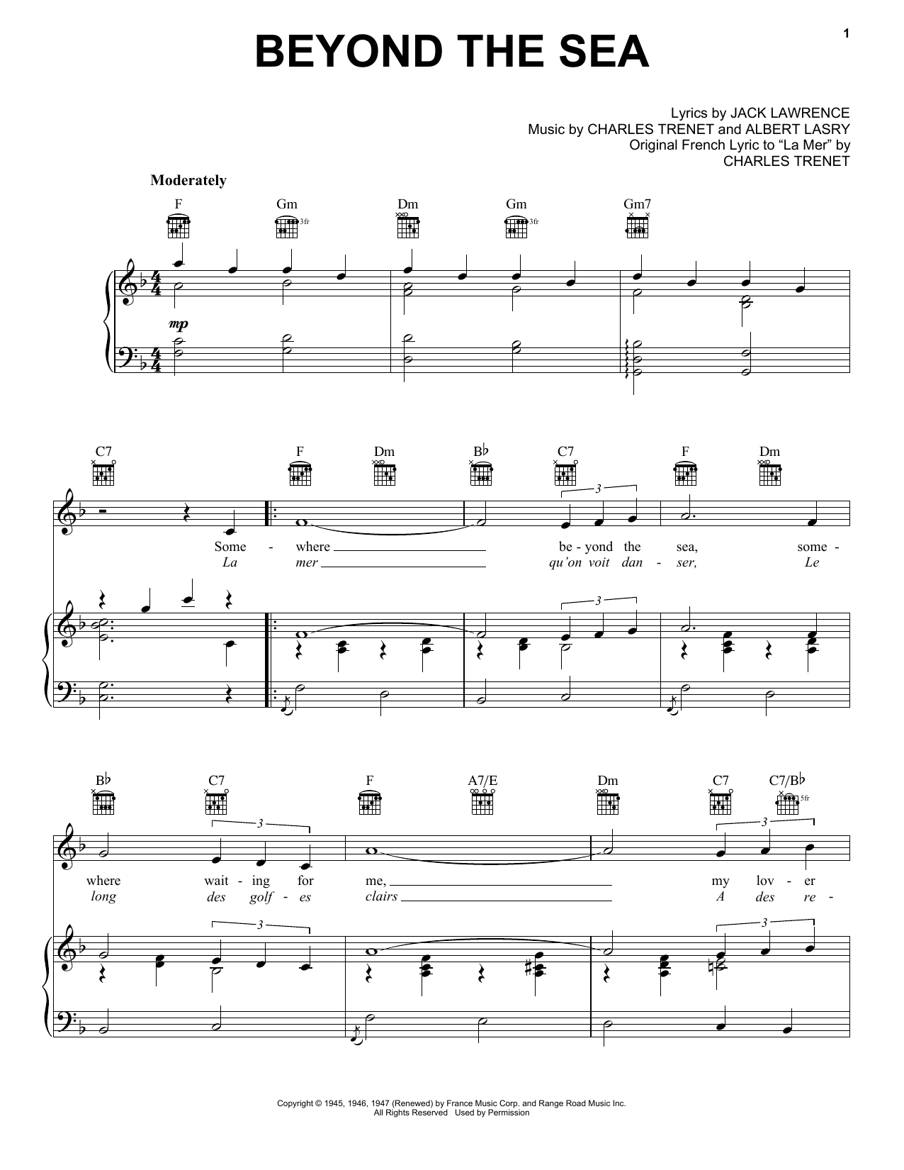 Bobby Darin Beyond The Sea Sheet Music Notes & Chords for Ukulele - Download or Print PDF