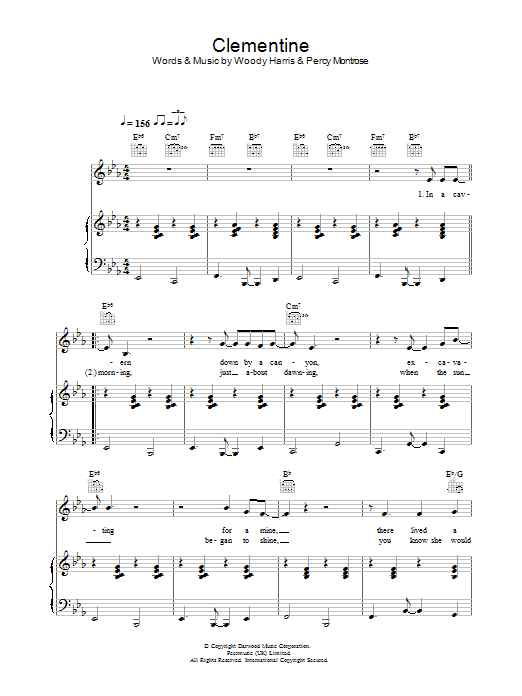 Bobby Darin Clementine Sheet Music Notes & Chords for Piano, Vocal & Guitar - Download or Print PDF